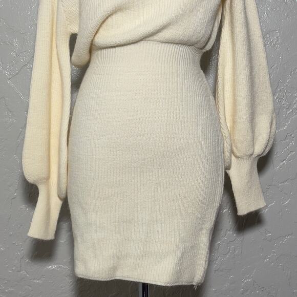 Line & Dot Off-Shoulder Knit Sweater Dress - Small - Picture 5 of 11